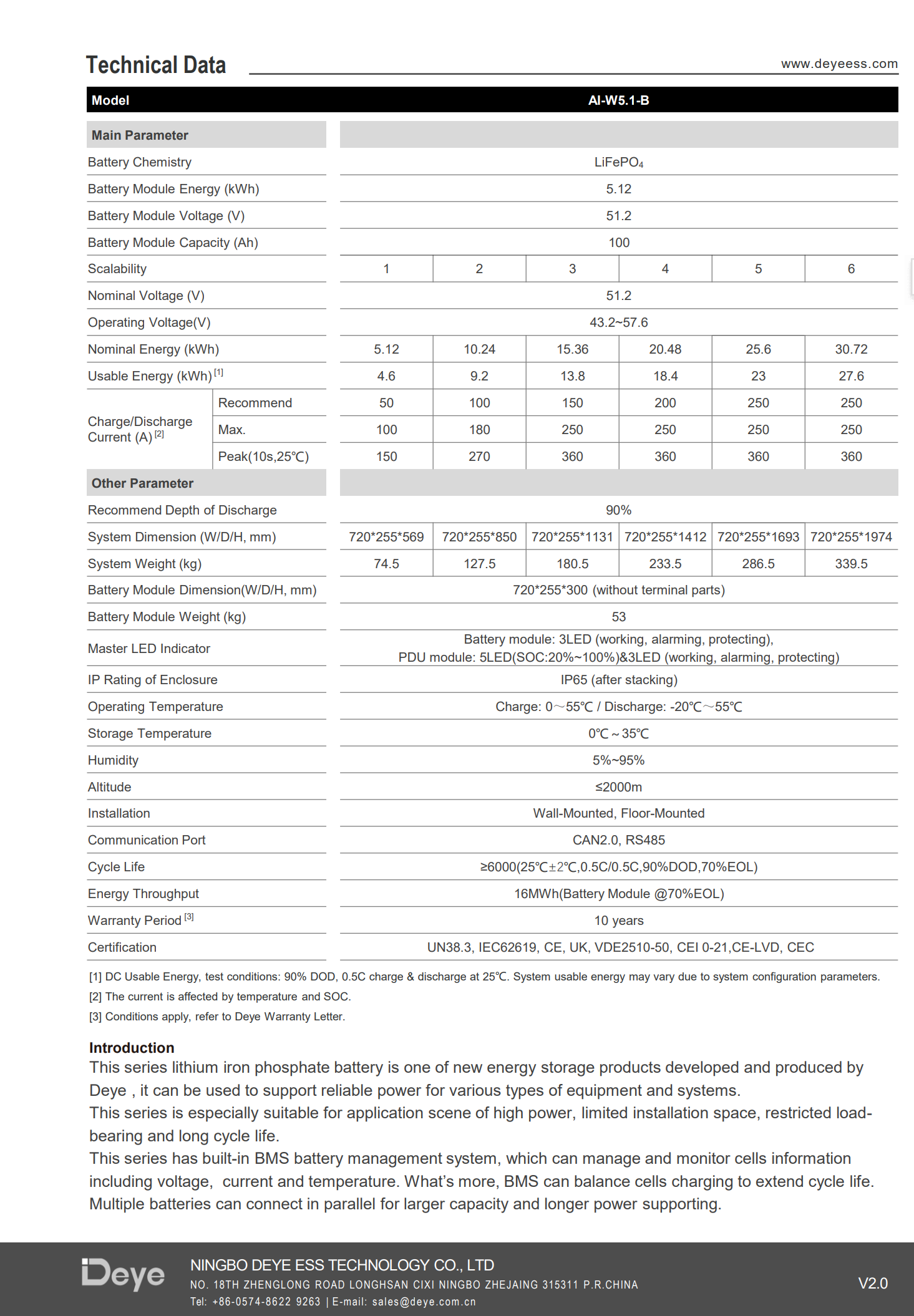 Deye AI-W5.1-B 5.12kWh Low Voltage Storage Battery - Image 3